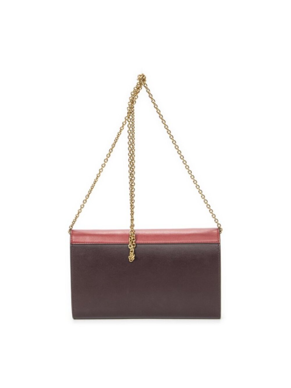Celine Envelope Chain Wallet Burgundy Red Ivory Calfskin Leather - Picture 5 of 10